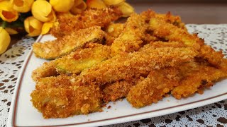 Кабачки в духовке с сыром и сухарями.Хрустящие кабачки в духовке.