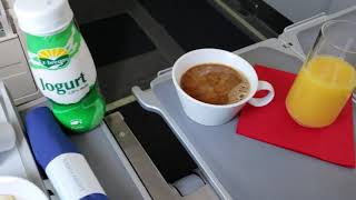 Breakfast on Croatia Airlines in Business Class