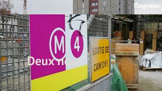 Visite du chantier de la future station ligne 4 : Barbara