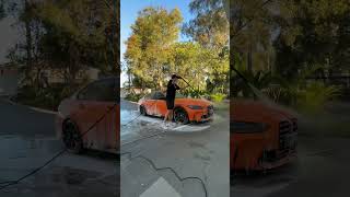 Touch free wash of the only Frozen Fire Orange G80 M3 in the country!