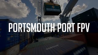 Portico - Container Ship Unloading Captured by FPV Drone in Portsmouth