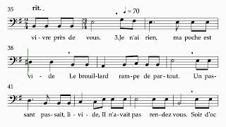 André DUCRET  "Soir d'octobre" tuto d'entraînement de la voix de  basse avec choeur