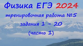 ЕГЭ Физика 2024 Статград Тренировочная работа 5 от 19.04.2024 Разбор первой части (задания 1 - 20)