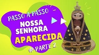 Nossa Senhora Aparecida em Crochê - 2º Parte (Braços, gola, cabelo, e acabamentos )