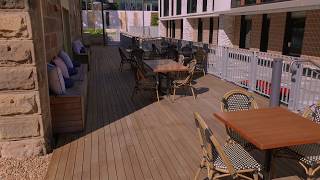 Free 4K Royalty-Free Stock Video: Outdoor seating at cafe and restaurant