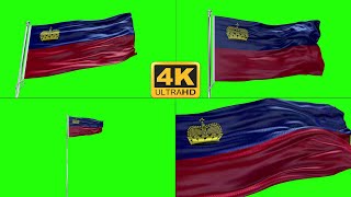 Liechtenstein flag green screen 4k