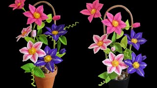 How to crochet Clematis flowers/climbers plants