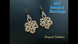 Peachick Earrings || DIY Beaded Earrings || How to make Beaded Earrings