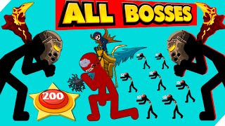 200 LVL - ВСЕ БОССЫ ИГРЫ и ЗОМБИ АТАКИ! ( Boss : Griffon, The Kai Rider ) Stick war legacy