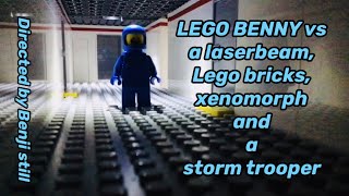 LEGO BENNY vs a Laserbeam, Lego Bricks, a Xenomorph & a Storm Trooper -A Lego Stop Motion Mini Movie