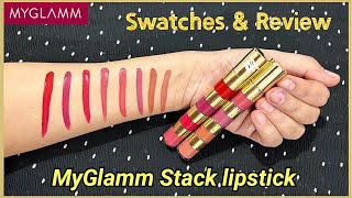 Myglamm super4 stack 4in1 liquid lipstick swatches & Review || MyGlamm 4in1 liquid lipstick swatches