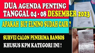 DUA AGENDA PENTING ❗️ DI TANGGAL 04 SAMPAI 08 DESEMBER KHUSUS BAGI KPM PKH & BPNT KATEGORI INI ❗️