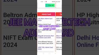 JEE Main B E/TECH Admit Card Download 2024|| How to download Admit Card JEE Main B.E./B.TECH||