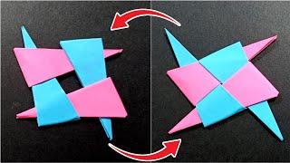 DIY - HOW TO MAKE A NINJA STAR FROMA4 PAPER - ( Transforming Ninja Star )