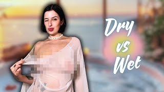 [4K] Dry vs Wet | TRANSPARENT Dress Try on Haul | Vladochka Try Ons