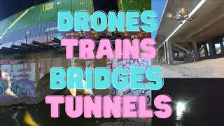 Drones Vs Trains, Bridges and Tunnels!  Will the drones survive?