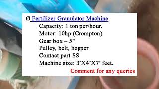 Granulator Machine for organic granular Fertilizer Production