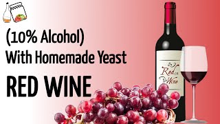 Spectacular Red Wine (10% Alcohol) With Homemade Yeast || How To Make Wine At Home