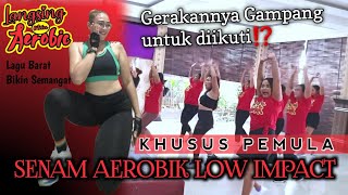 Senam aerobik low impact khusus pemula |Gerakannya gampang untuk diikuti⁉️ lagu barat bikin semangat