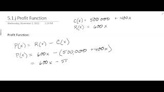 5.1.j Profit Function