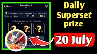 Rocky Rabbit Superset prize Today | Rocky Rabbit Combo Cards 20 July | Rocky Rabbit New Cards Today