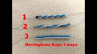 How to achieve more spirals on Herringbone rope || 3 ways to make 2 bead Herringbone rope