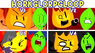 FNF HORKGLORPGLOOP (Evil Firey) V1 vs V2 vs V3 vs V4