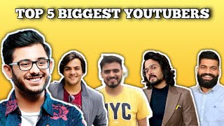 Top 5 Biggest Youtubers in india | Top 5 Most Subscribed YouTube channels in india | Carryminati