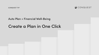 Create a Plan in One Click: Auto Plan X Financial Well-Being