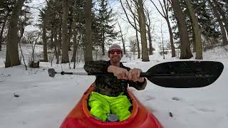 Down hill Winter kayaking