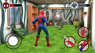 Playing as SpiderMan Family in Granny House Vs Angry Hippo