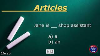 #quiz A or An (20) #article #a #an