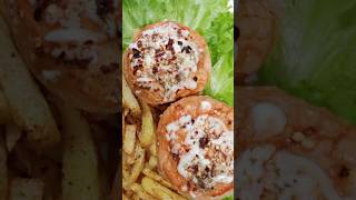 Pizza Burger Recipe #youtubeshorts #pizzaburger #food