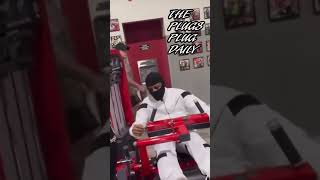 Jim Jones Dave East Maino and Fabolous in the gym working out