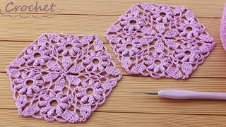 ВЯЗАНИЕ КРЮЧКОМ из МОТИВОВ "Треугольники" без отрыва нити! 🌺Easy Crochet motifs Triangle pattern 🌺