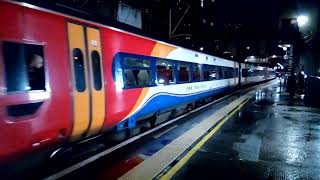 East Midland Regional class 158 diesel units power out of Manchester