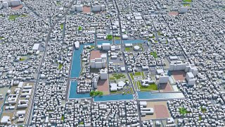 Saga City city Japan 3d model 50km