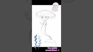 Draw a mermaid jellyfish with me! 🧜‍♀️ 🪼 🫧