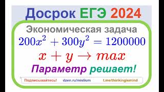 Параметр решает экономическую задачу, Досрочный ЕГЭ 2024