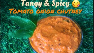 TOMATO ONION CHUTNEY/RED CHUTNEY/ONION TAMATAR KI CHUTNEY/ LAL CHUTNEY for Idli/Dosa & Puri