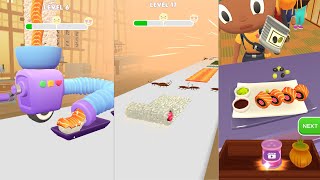 Sushi Roll 3D - Cooking ASMR ( Level 1 -Level 5 ) Andriod & IOS Andriod & IOS All Level Gameplay