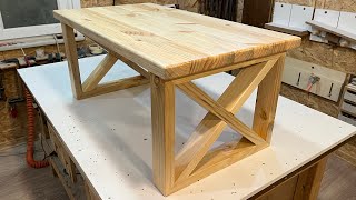 Simple Woodworking Wood Design With Used Pine Timbers and Making a Beautiful Coffee Table