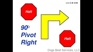 AKC Rally Advanced/Intermediate Sign #106 : HALT – 90° Pivot Right – HALT