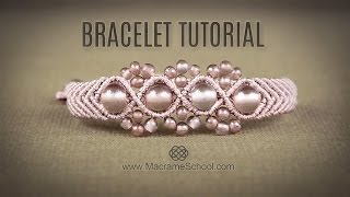 Wavy Macramé Flower Bracelet Tutorial by Macrame School