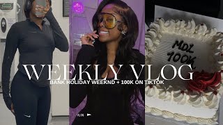 WEEKLY VLOG|Bank holiday wknd+Hit 100k on Tiktok+Got my hair done!