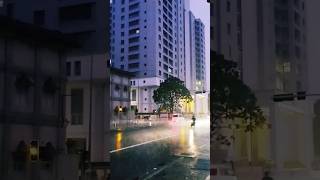 City Rain Sounds at Night with Lightning for relaxation meditation sleep ⛈️ 100% Natural, Unedited