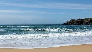 Beach and waves at Lossit Bay Islay