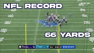 Justin Tucker Sets NFL Longest Field Goal | 66 Yard NFL Record