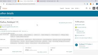 Author Search in the Scopus by Dr. B T P Madhav