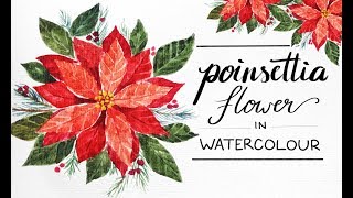 Watercolor Flower Tutorial: Poinsettia